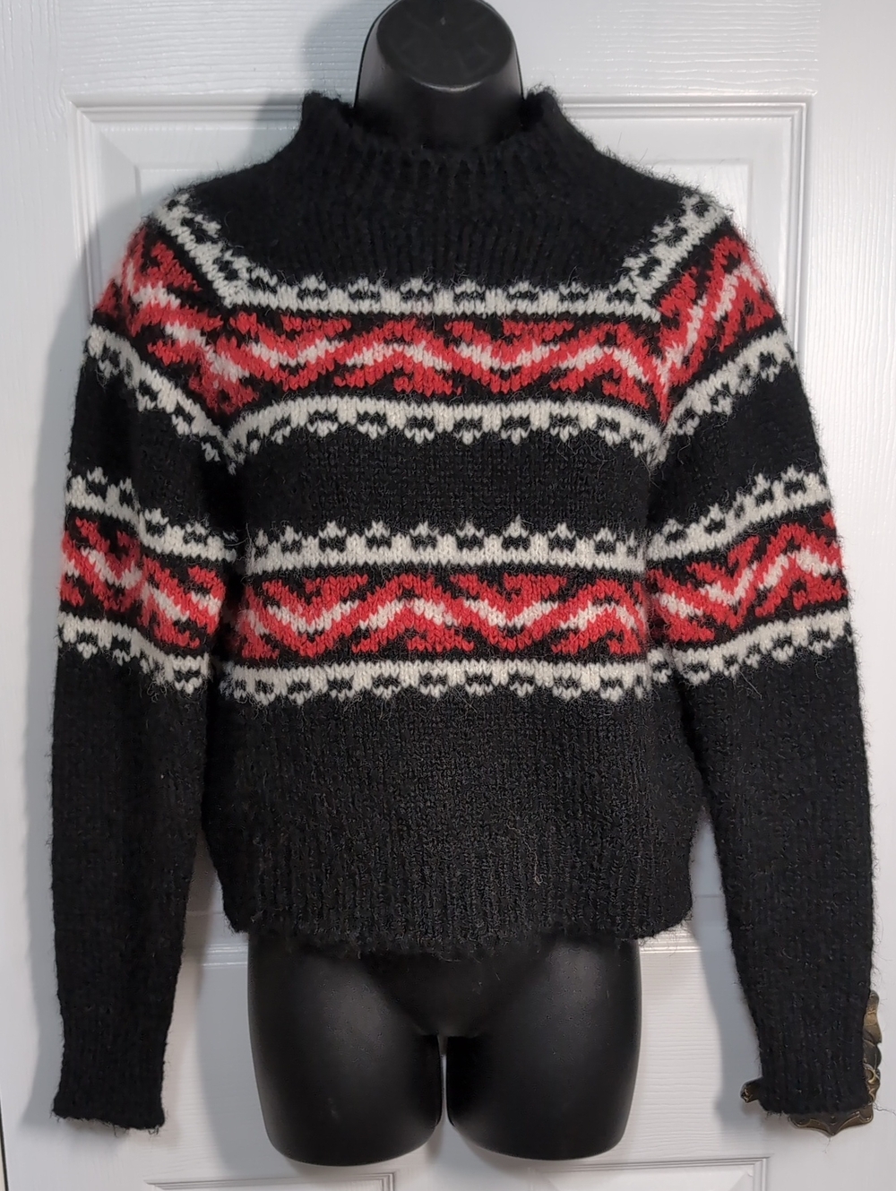 Sandro Paris Bart Fair Isle Alpaca Blend Mock Neck Sweater